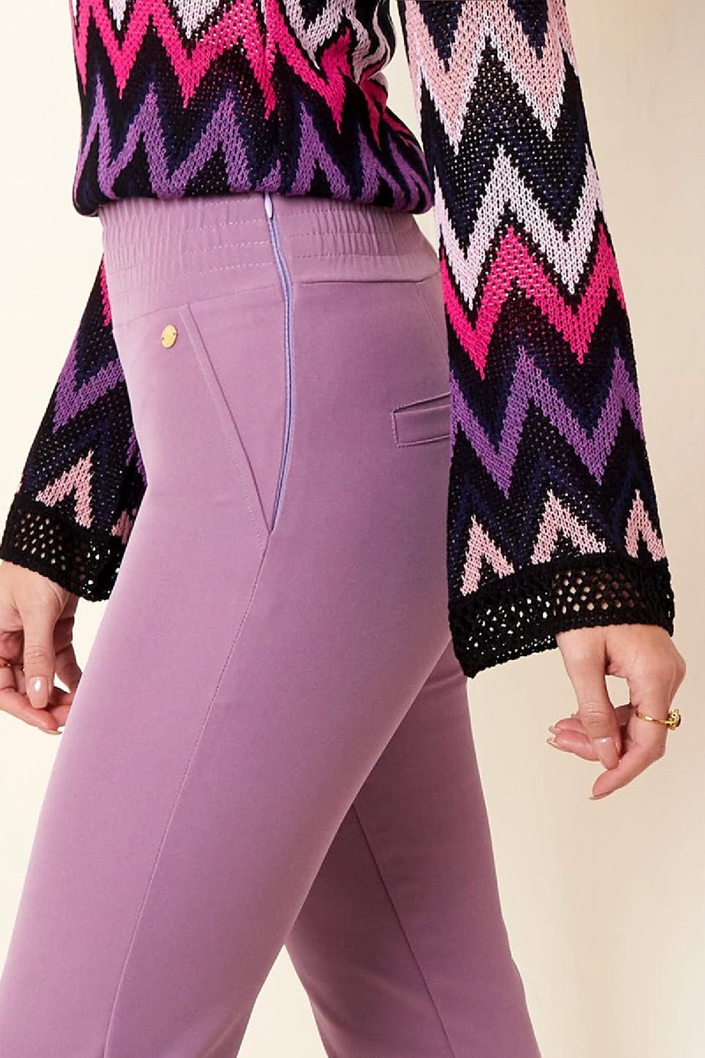 Slim fit pants Beige S h5Picture5